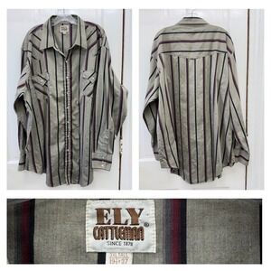 Vintage‎ Ely Cattleman tall man western pearl snap shirt men's 3xlt 3xl tall